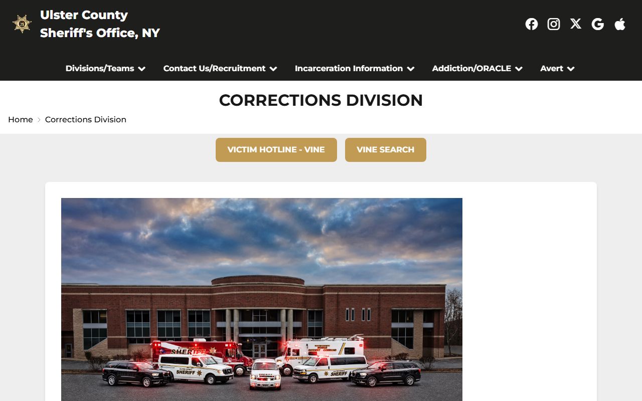 Ulster County inmate records corrections division links